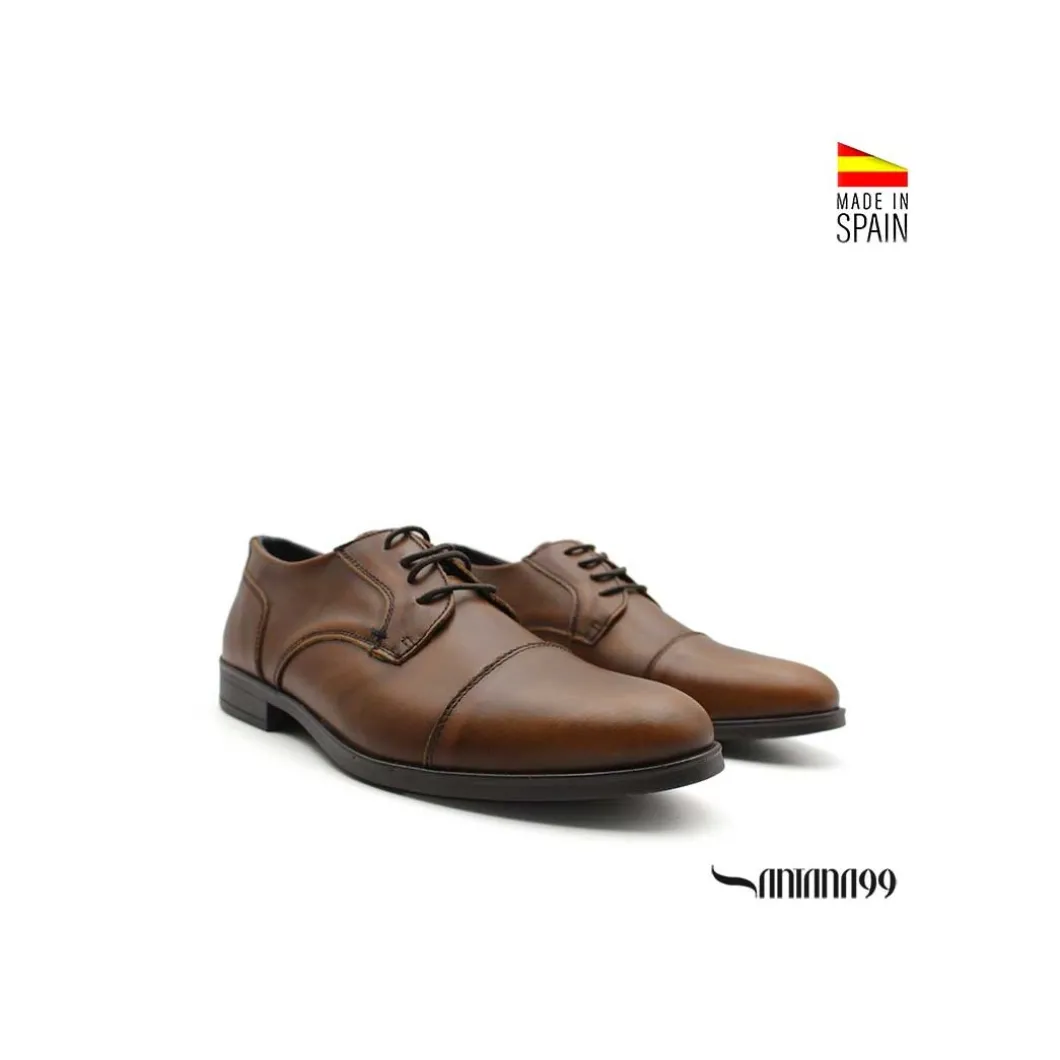 Zapato de vestir marrón de piel