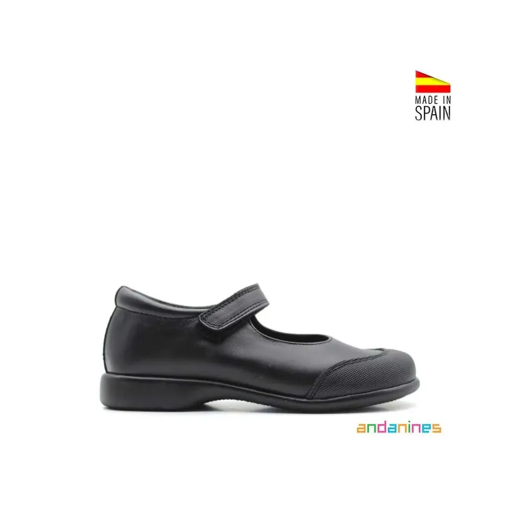 Zapato escolar negro con velcro