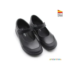 Zapato escolar negro con velcro