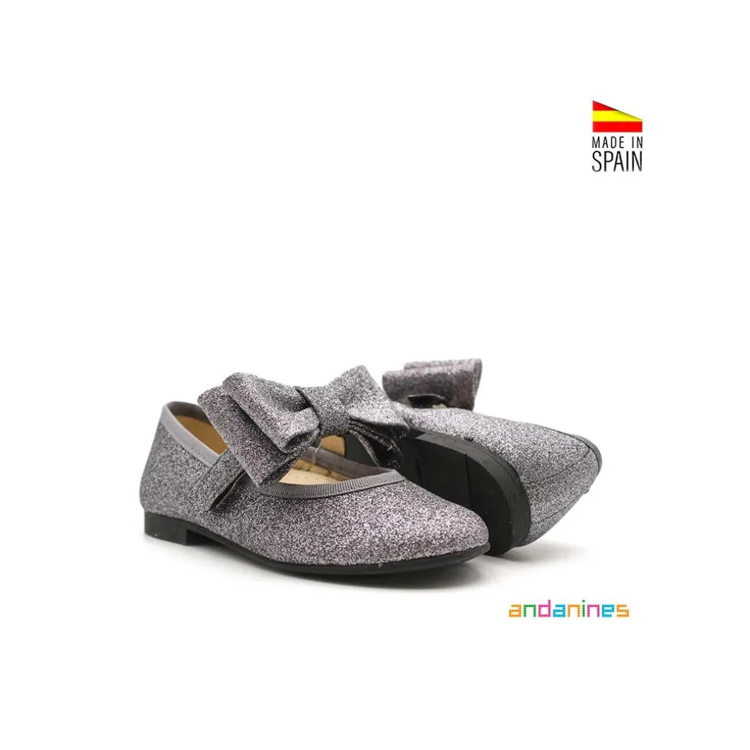 Zapato glitter plata Andanines