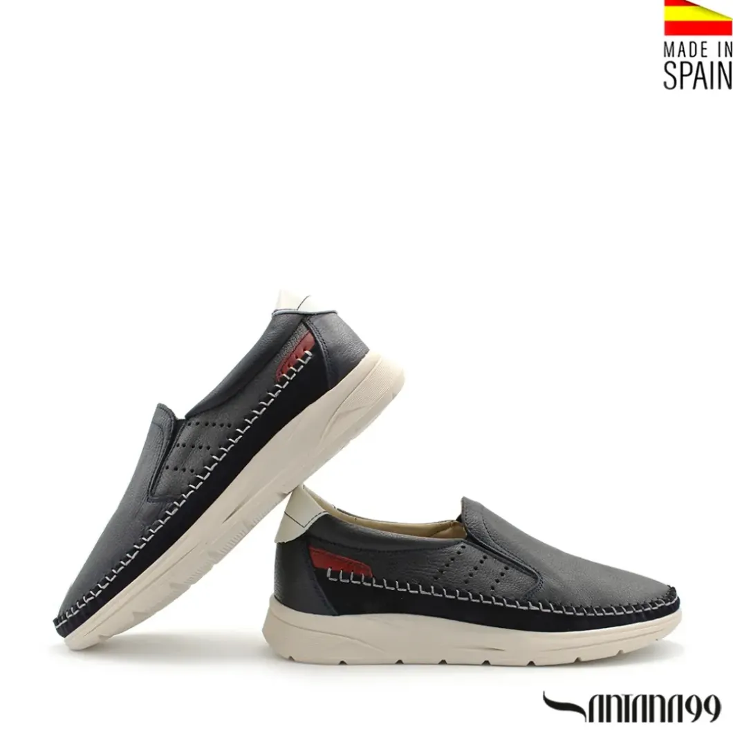 Zapato mocasín slip azul marino