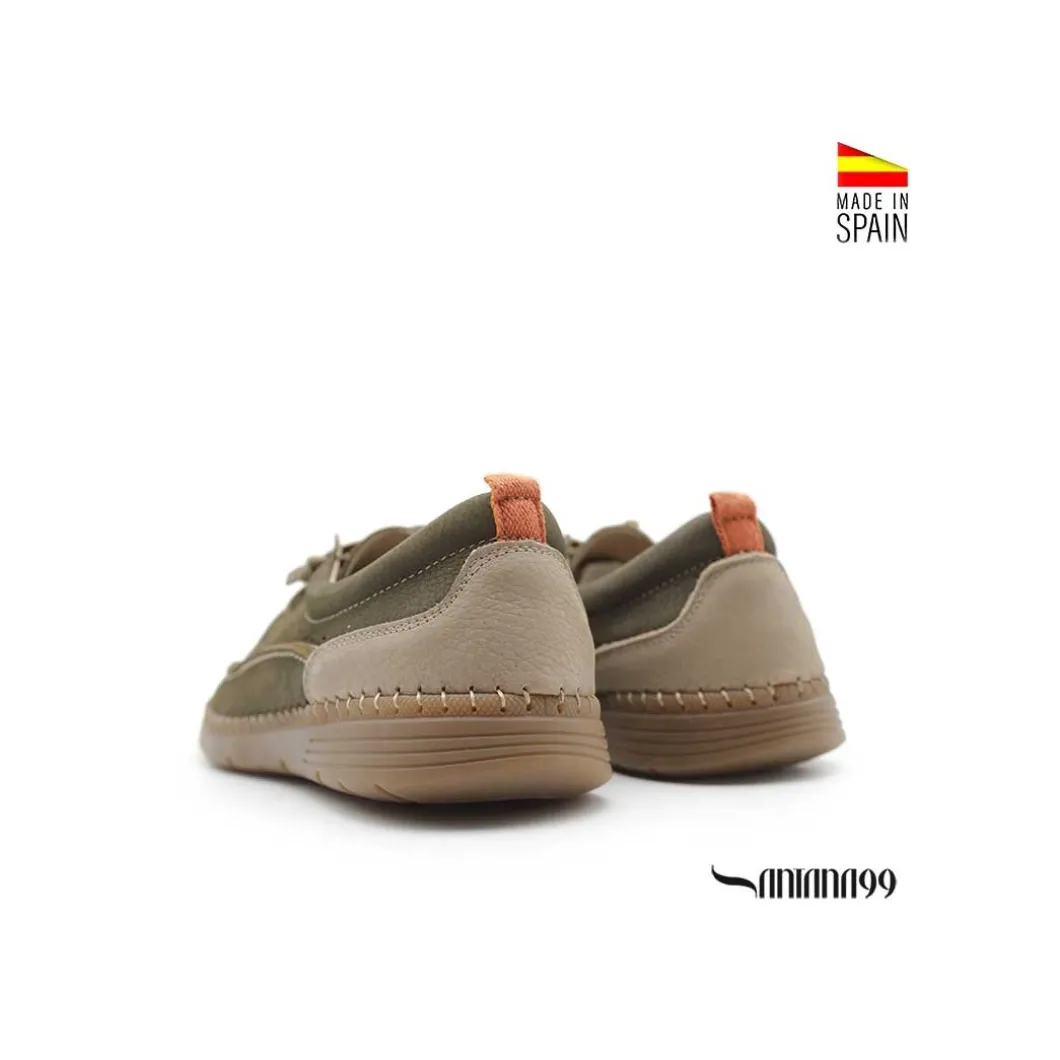 Zapato náutico casual verde kaki nobuck
