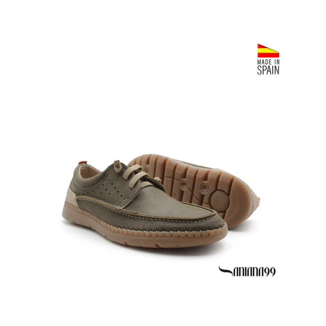 Zapato náutico casual verde kaki nobuck