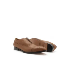 Zapato oxford camel de piel