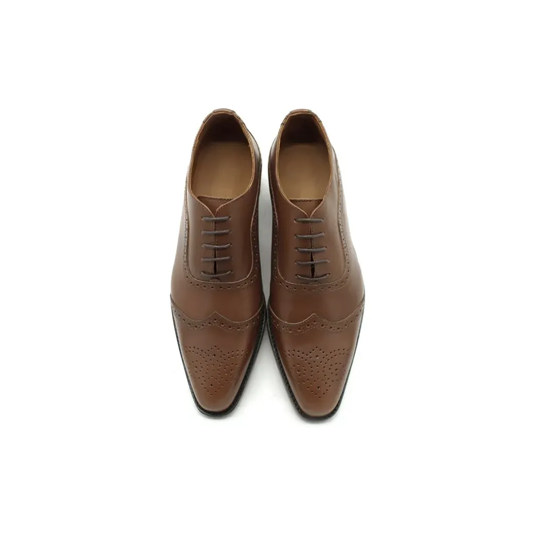 Zapato oxford tabac de piel