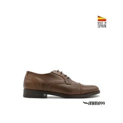 Zapato vestir derby de piel marrón