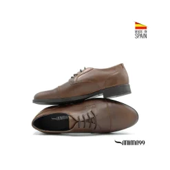 Zapato vestir derby de piel marrón