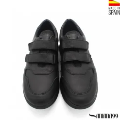 ZAPATOS VELCRO PIEL CONFORT NEGRO