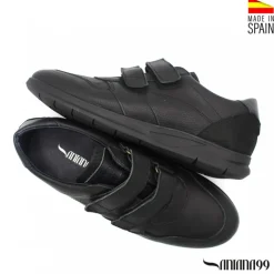 ZAPATOS VELCRO PIEL CONFORT NEGRO