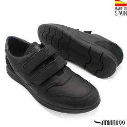 ZAPATOS VELCRO PIEL CONFORT NEGRO