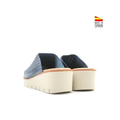 Zueco azul marino casual de piel