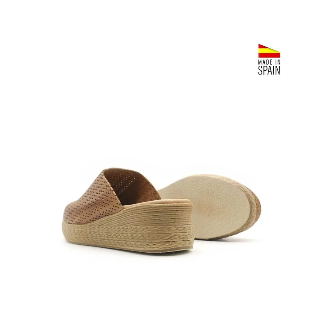 Zueco Bali cuero piel calada