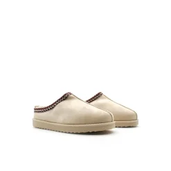 Zueco de pelo beige en tallas grandes